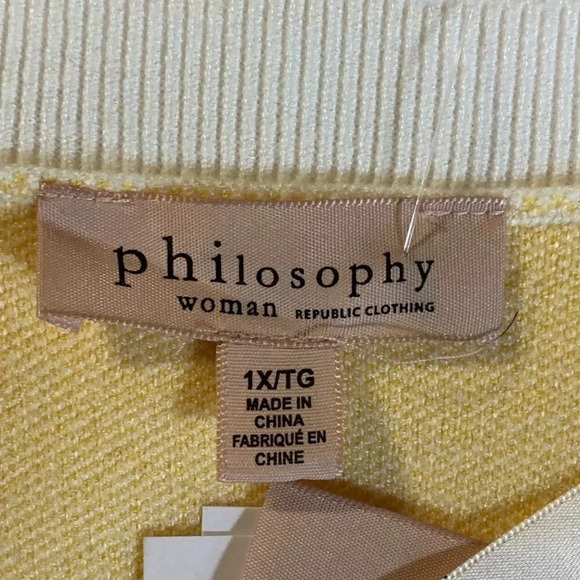 Philosophy Women's Striped V Neck Long Sleeve Pullover Sweater Size 1X NWT - Picture 9 of 14